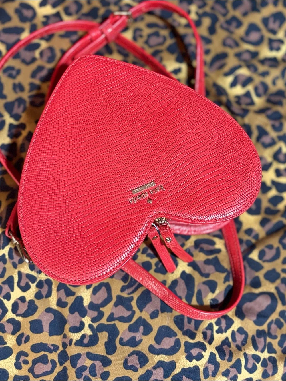 kate spade “secret admirer” Red Heart-Shaped Crossbody Bag